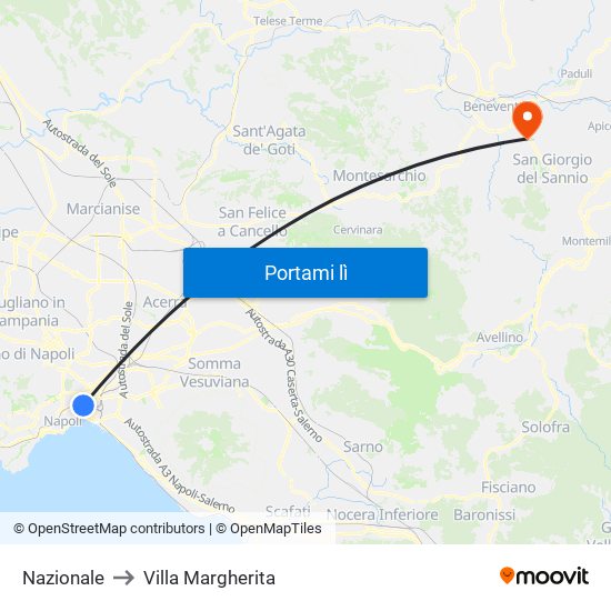 Nazionale to Villa Margherita map