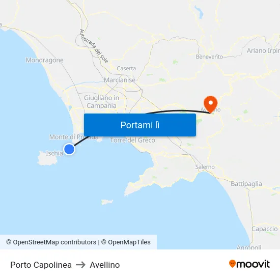 Porto   Capolinea to Avellino map