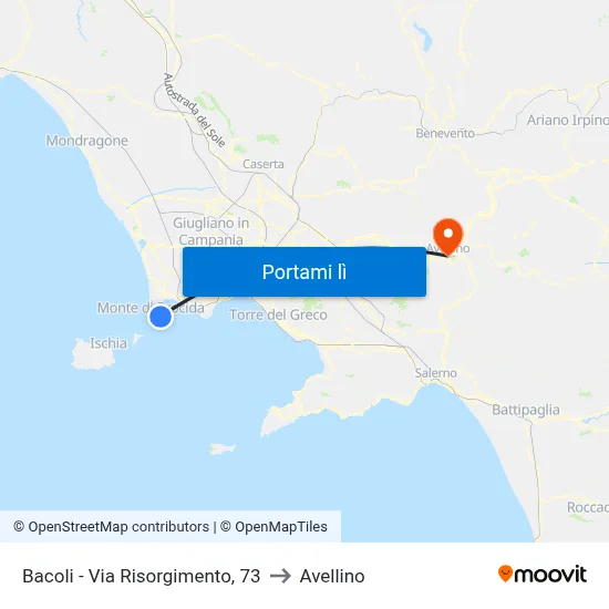 Bacoli - Via Risorgimento, 73 to Avellino map