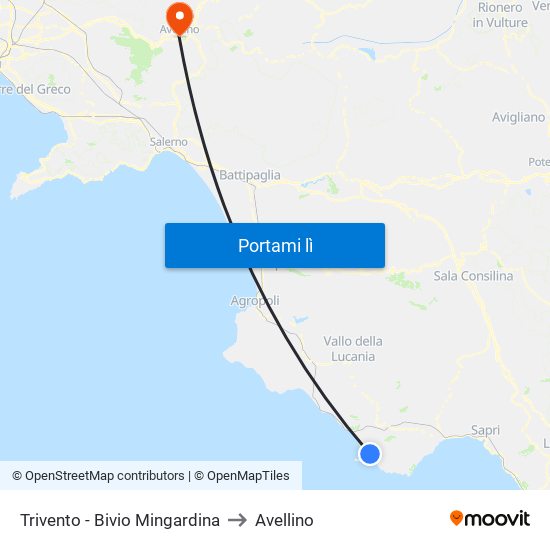 Trivento - Bivio Mingardina to Avellino map
