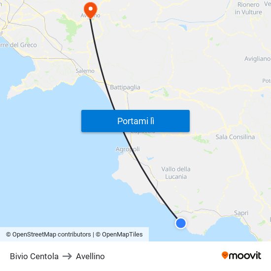 Bivio Centola to Avellino map