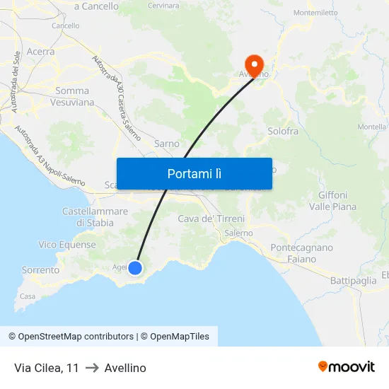 Via Cilea, 11 to Avellino map