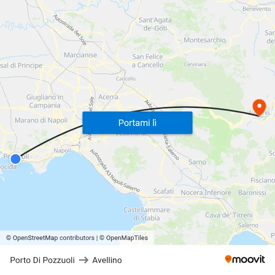 Porto Di Pozzuoli to Avellino map