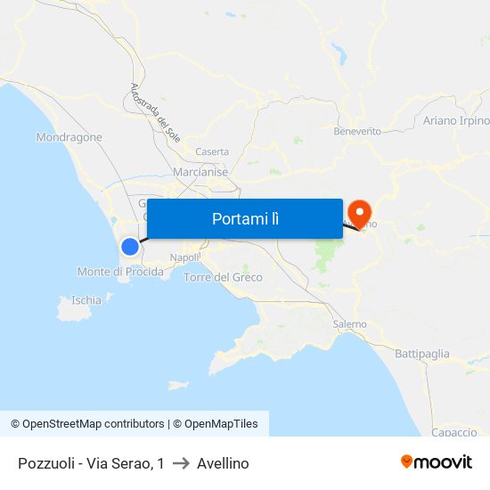 Pozzuoli - Via Serao, 1 to Avellino map