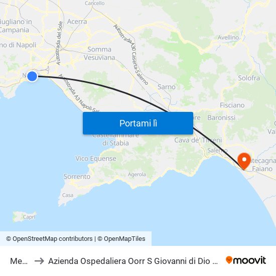 Medina to Azienda Ospedaliera Oorr S Giovanni di Dio e Ruggi d'Aragona / map