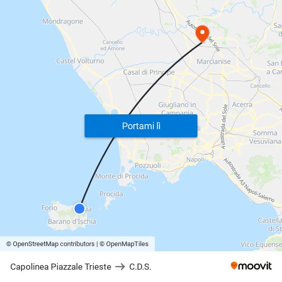 Capolinea Piazzale Trieste to C.D.S. map