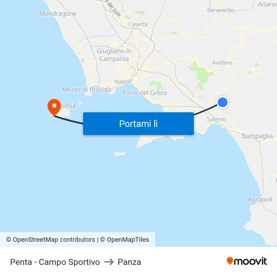 Penta - Campo Sportivo to Panza map