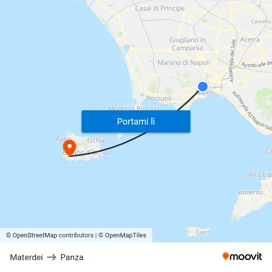 Materdei to Panza map