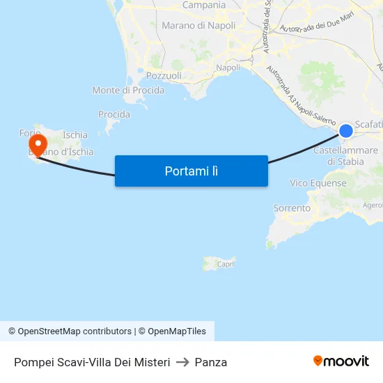 Pompei Scavi-Villa Dei Misteri to Panza map