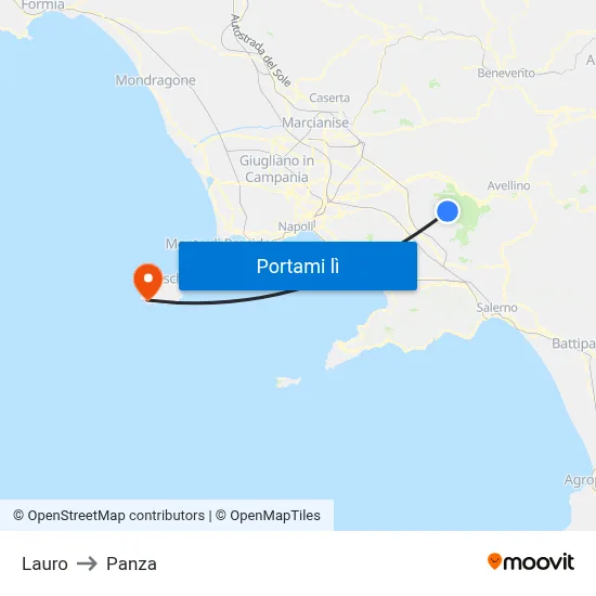 Lauro to Panza map