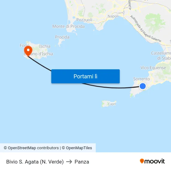Bivio S. Agata (N. Verde) to Panza map