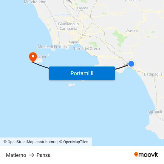 Matierno to Panza map