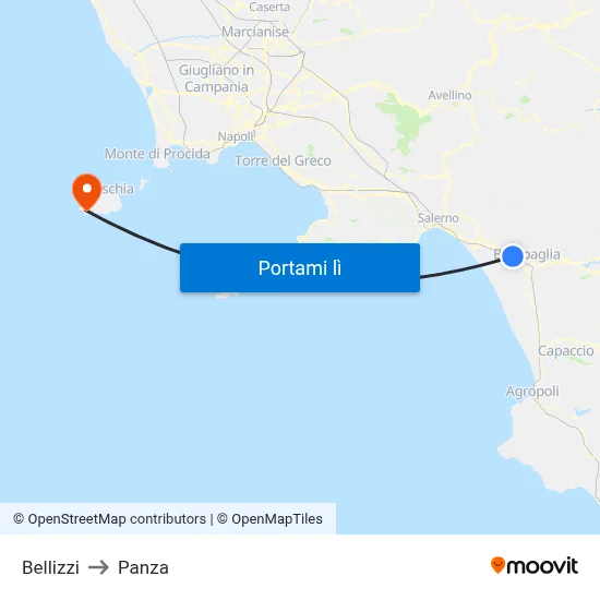 Bellizzi to Panza map