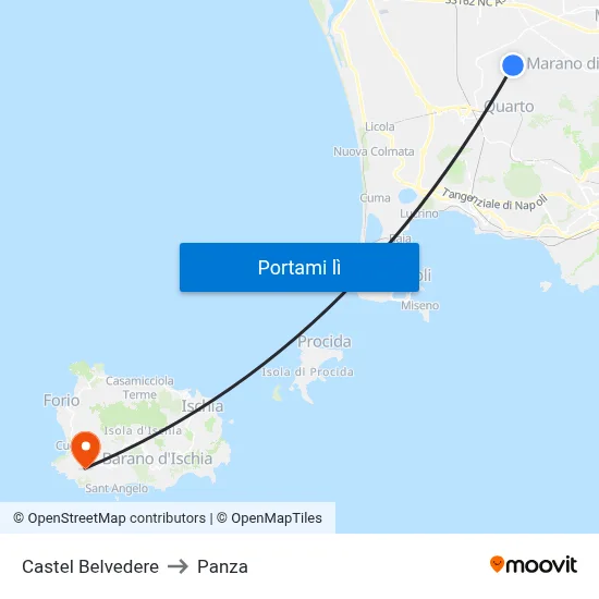 Castel Belvedere to Panza map