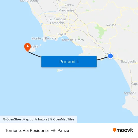 Torrione, Via Posidonia to Panza map