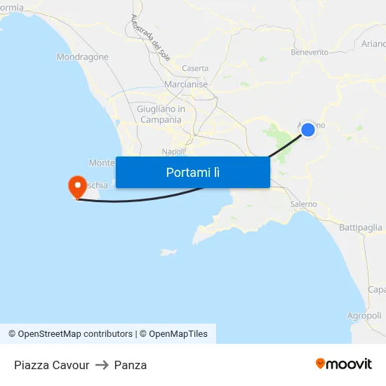Piazza Cavour to Panza map