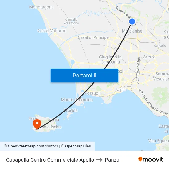 Casapulla Centro Commerciale Apollo to Panza map