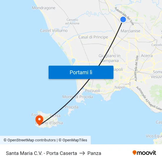 Santa Maria C.V. - Porta Caserta to Panza map