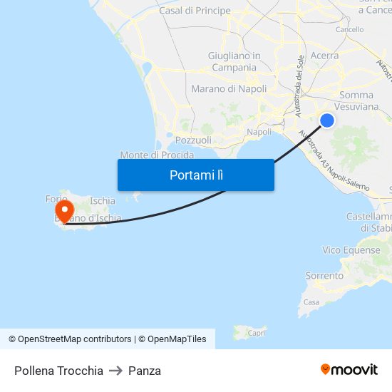 Pollena Trocchia to Panza map
