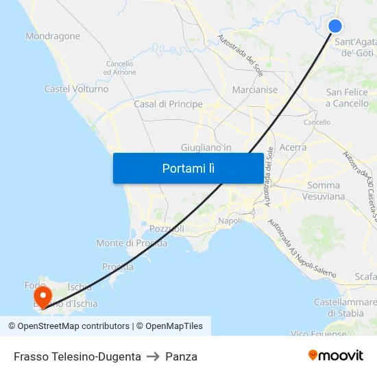 Frasso Telesino-Dugenta to Panza map