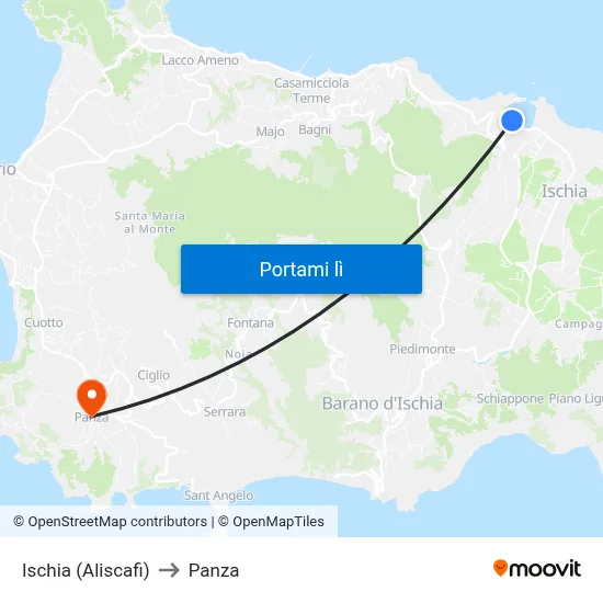 Ischia (Aliscafi) to Panza map