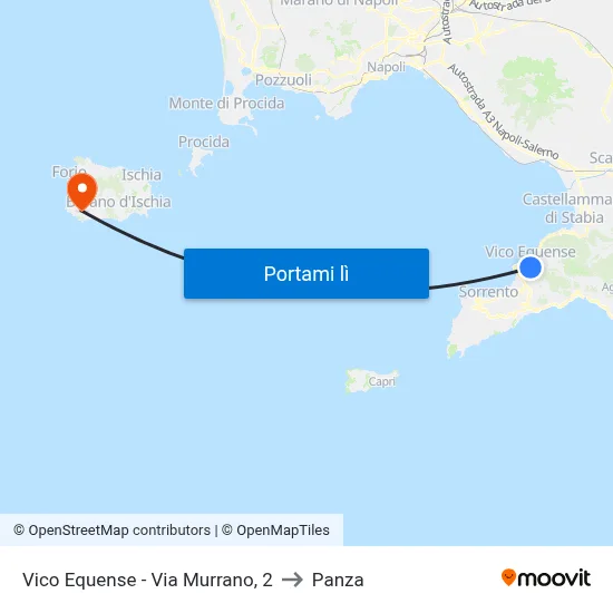 Vico Equense - Via Murrano, 2 to Panza map