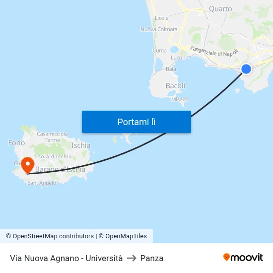 Via Nuova Agnano - Università to Panza map