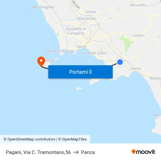 Pagani, Via C. Tramontano,56 to Panza map