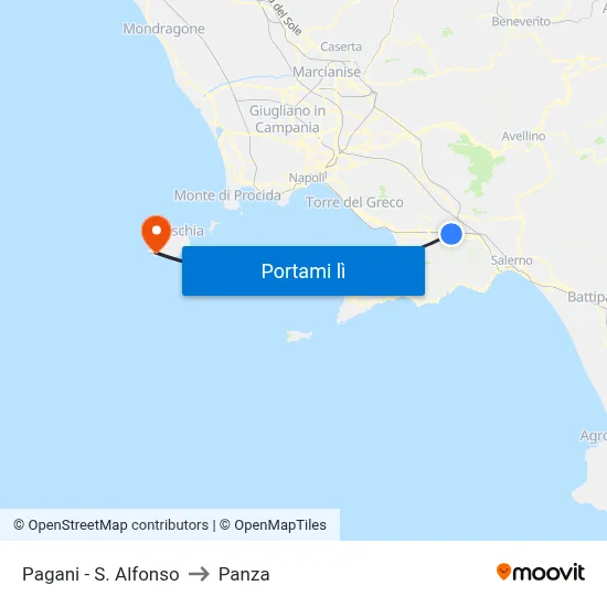 Pagani - S. Alfonso to Panza map