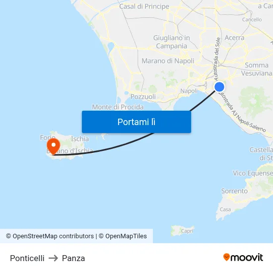 Ponticelli to Panza map
