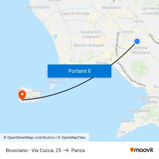 Brusciano - Via Cucca, 25 to Panza map