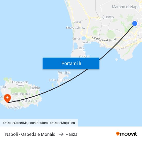 Napoli - Ospedale Monaldi to Panza map