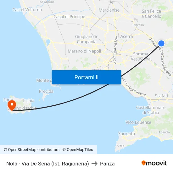 Nola - Via De Sena (Ist. Ragioneria) to Panza map