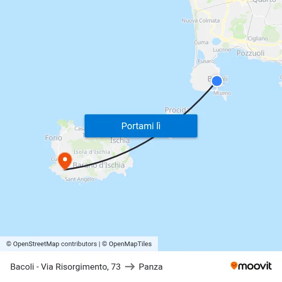 Bacoli - Via Risorgimento, 73 to Panza map