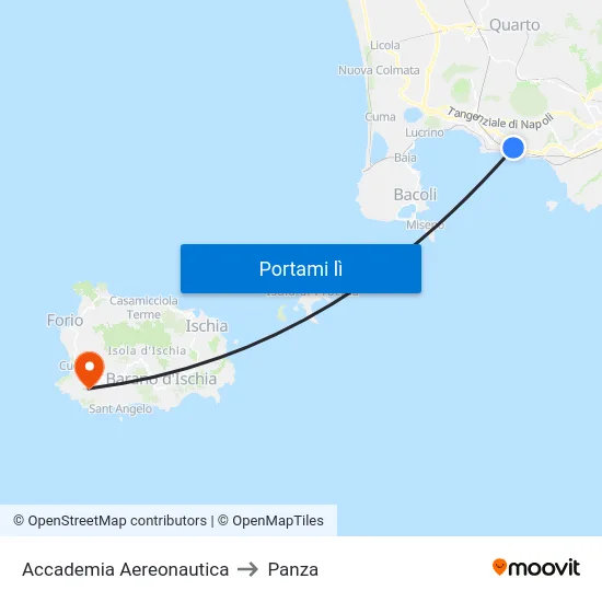 Accademia Aereonautica to Panza map