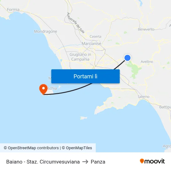 Baiano - Staz. Circumvesuviana to Panza map