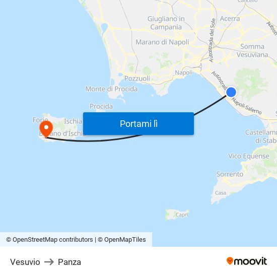 Vesuvio to Panza map
