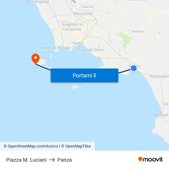Piazza M. Luciani to Panza map