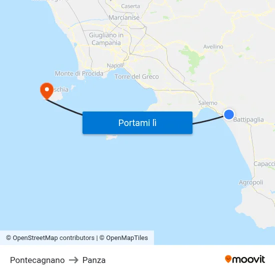 Pontecagnano to Panza map