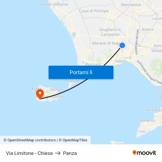 Via Limitone - Chiesa to Panza map