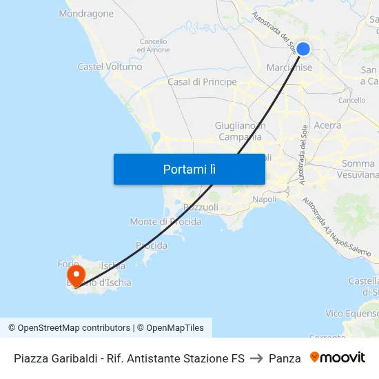 Piazza Garibaldi - Rif. Antistante Stazione FS to Panza map
