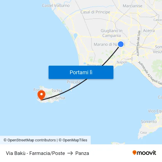 Via Bakù - Farmacia/Poste to Panza map