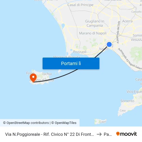 Via N.Poggioreale - Rif. Civico N° 22 Di Fronte Carcere to Panza map