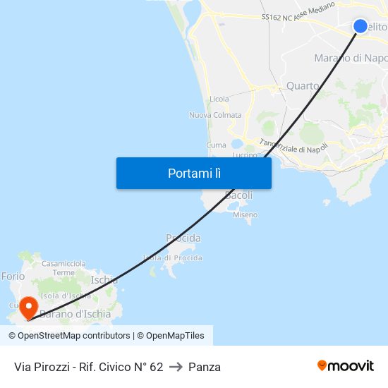 Via Pirozzi - Rif. Civico N° 62 to Panza map