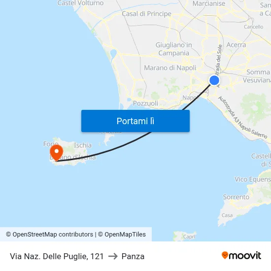 Via Naz. Delle Puglie, 121 to Panza map