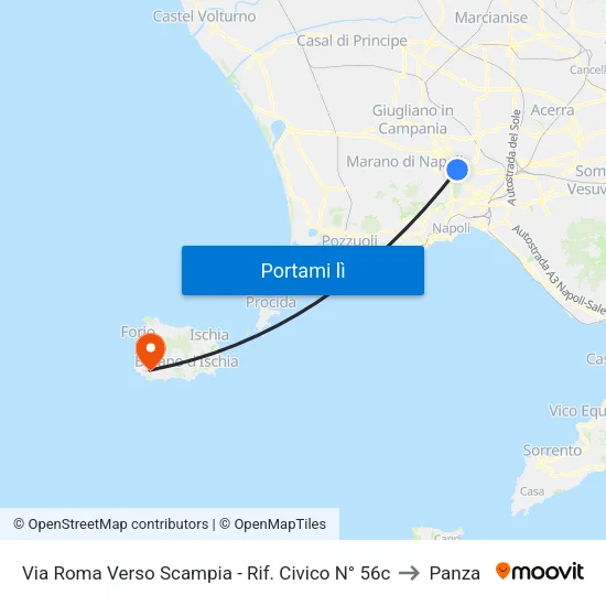 Via Roma Verso Scampia - Rif. Civico N° 56c to Panza map