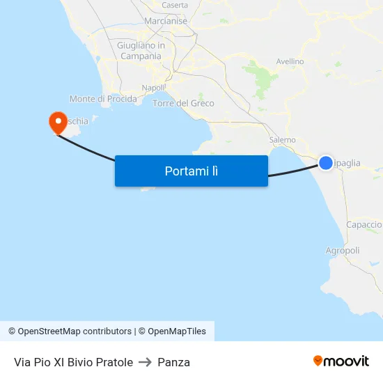 Via Pio XI Bivio Pratole to Panza map