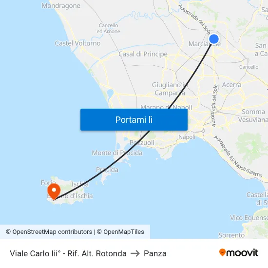 Viale Carlo Iii° - Rif. Alt. Rotonda to Panza map