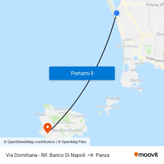 Via Domitiana - Rif. Banco Di Napoli to Panza map