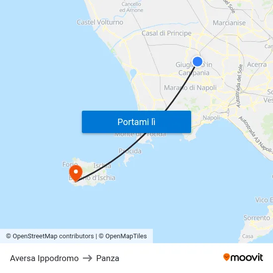 Aversa Ippodromo to Panza map
